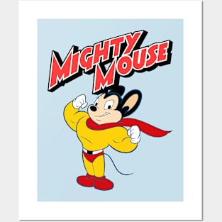 Mighty Mouse With Logo Posters and Art